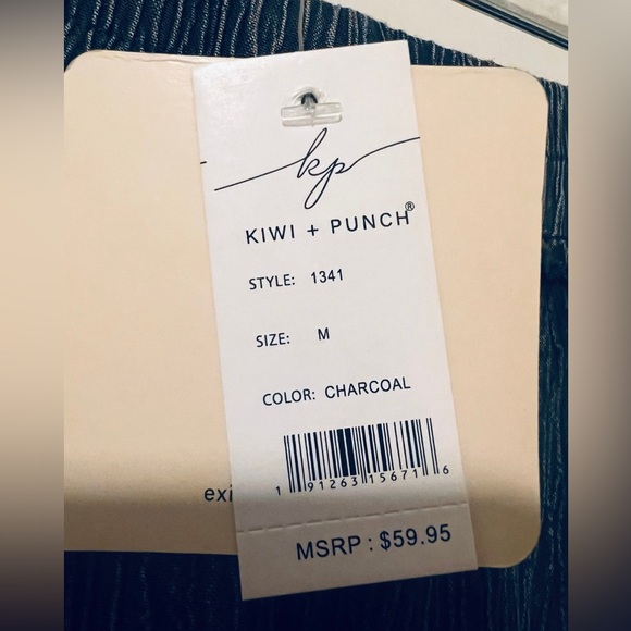 NWT KIWI + PUNCH CHARCOAL GRAY 2 PIECE SET Pants and top Medium - Picture 4 of 4